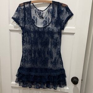 Navy Blue Lace Dress